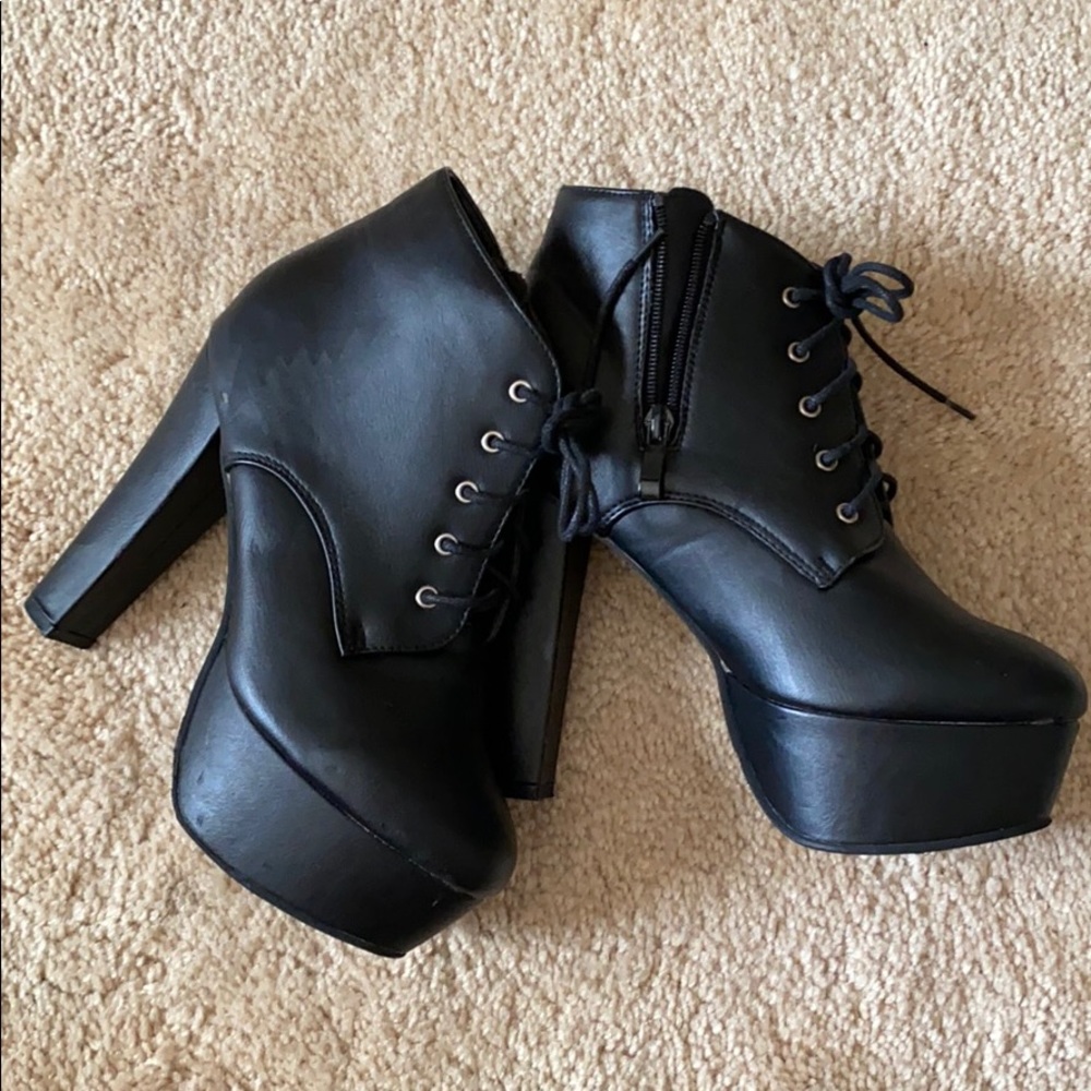 Faux leather ankle boots